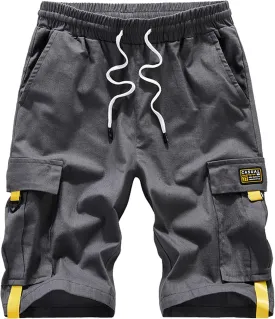 VtuAOL Women's Cargo Shorts Elastic Waist Comfy Cotton Loose Fit Shorts
