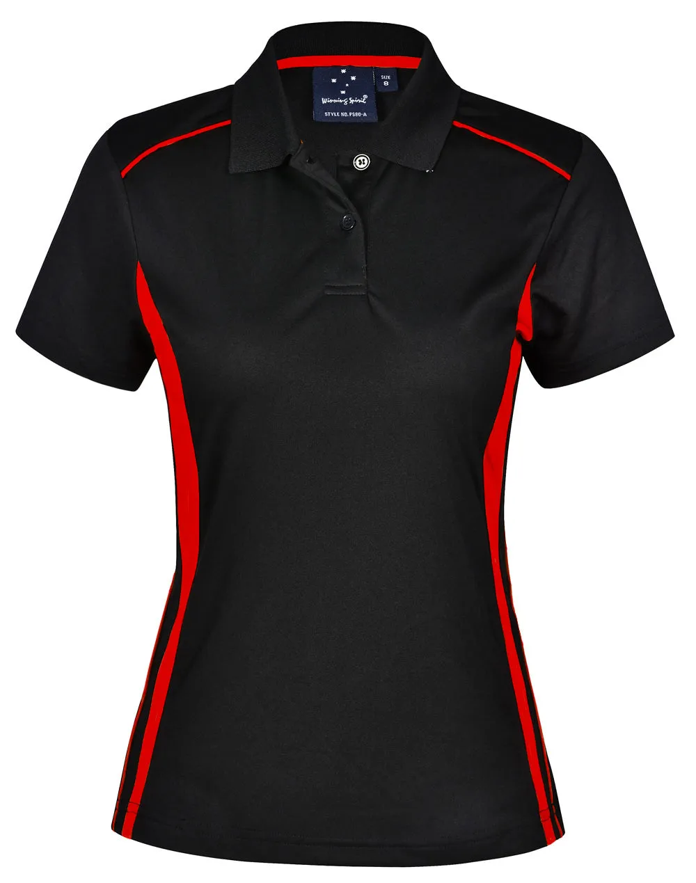Winning Spirit Ladies' CoolDry Short Sleeve Contrast Polo 1st (11 Colour)-(PS80)