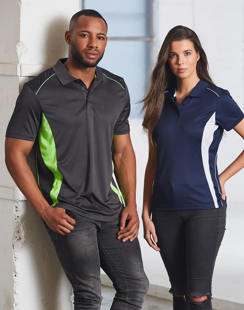 Winning Spirit Ladies' CoolDry Short Sleeve Contrast Polo 1st (11 Colour)-(PS80)