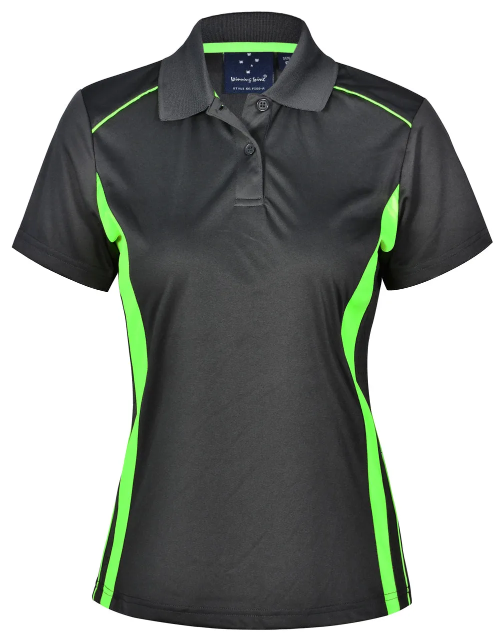 Winning Spirit Ladies' CoolDry Short Sleeve Contrast Polo 1st (11 Colour)-(PS80)
