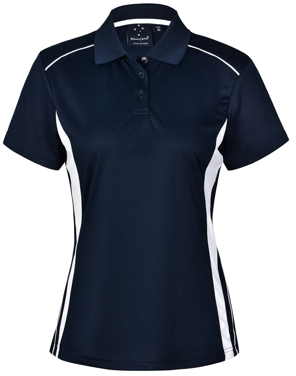 Winning Spirit Ladies' CoolDry Short Sleeve Contrast Polo 1st (11 Colour)-(PS80)