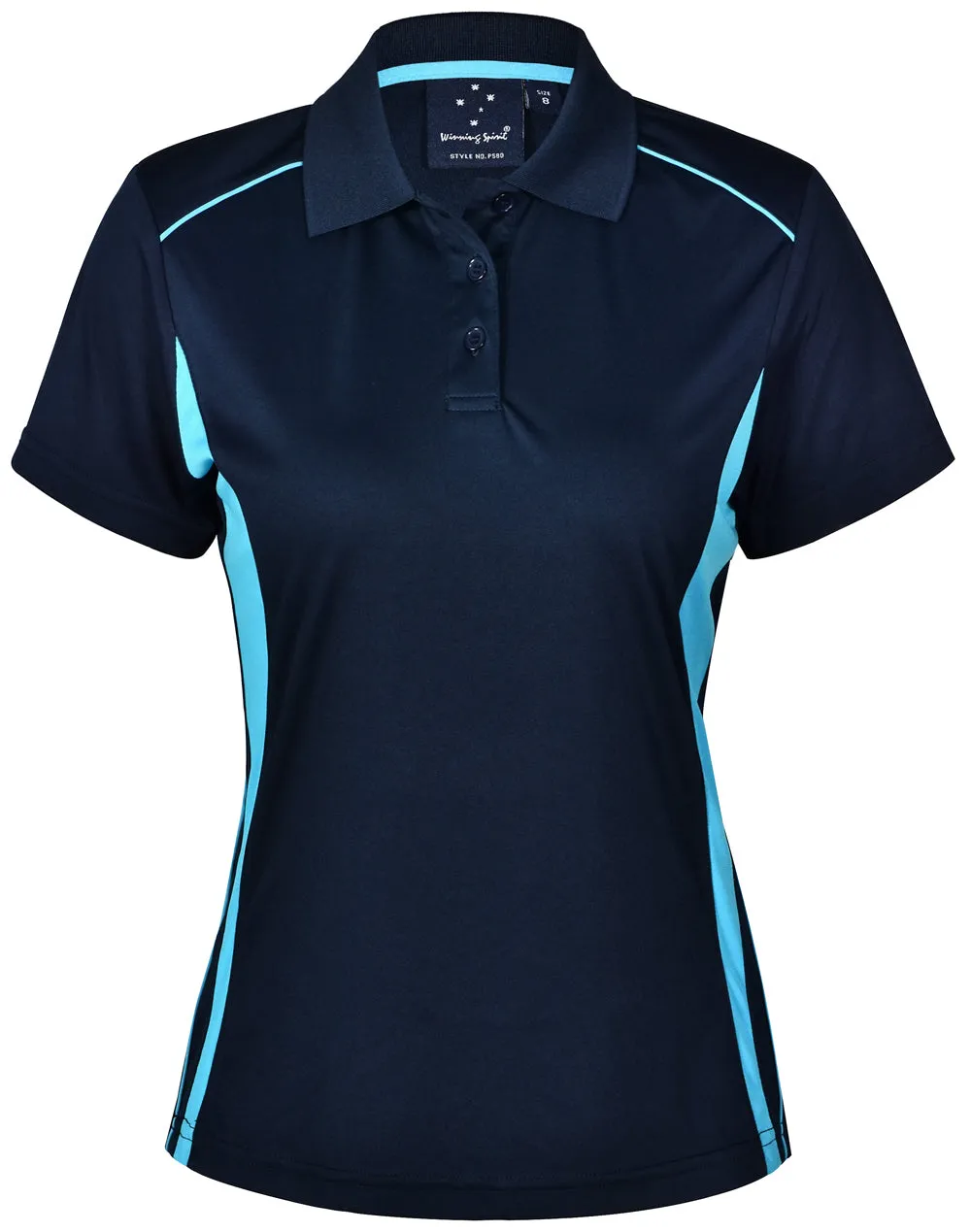 Winning Spirit Ladies' CoolDry Short Sleeve Contrast Polo 1st (11 Colour)-(PS80)