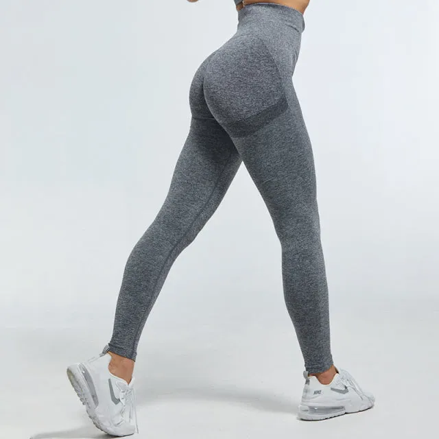 Wjczt Seamless Women Leggings Fitness High Waist Push Up Peach Polyester Leggings Workout Jeggings Casual Leggigns Female