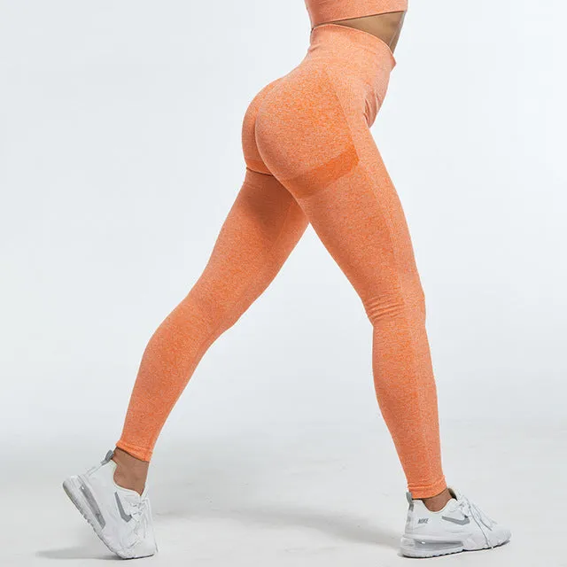Wjczt Seamless Women Leggings Fitness High Waist Push Up Peach Polyester Leggings Workout Jeggings Casual Leggigns Female