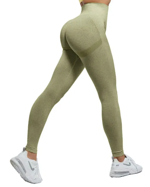Wjczt Seamless Women Leggings Fitness High Waist Push Up Peach Polyester Leggings Workout Jeggings Casual Leggigns Female