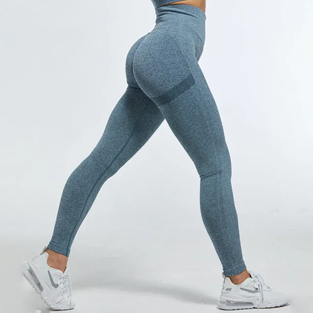 Wjczt Seamless Women Leggings Fitness High Waist Push Up Peach Polyester Leggings Workout Jeggings Casual Leggigns Female