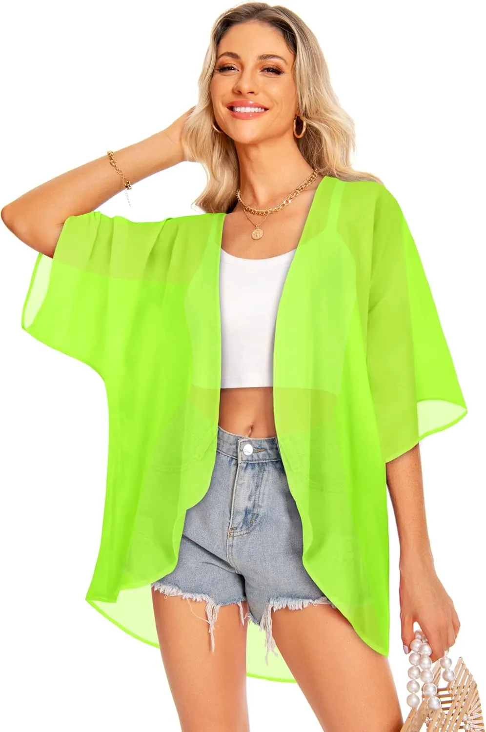 Women Kimono Cardigans Casual Summer Tops Cover up Open Front Floral Print Resort Wear