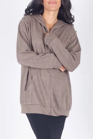 ZIP-UP CARDIGAN (BROWN)